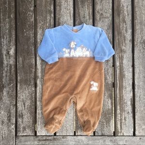 3m Absorba Mes Copains French Velour Puppy Romper